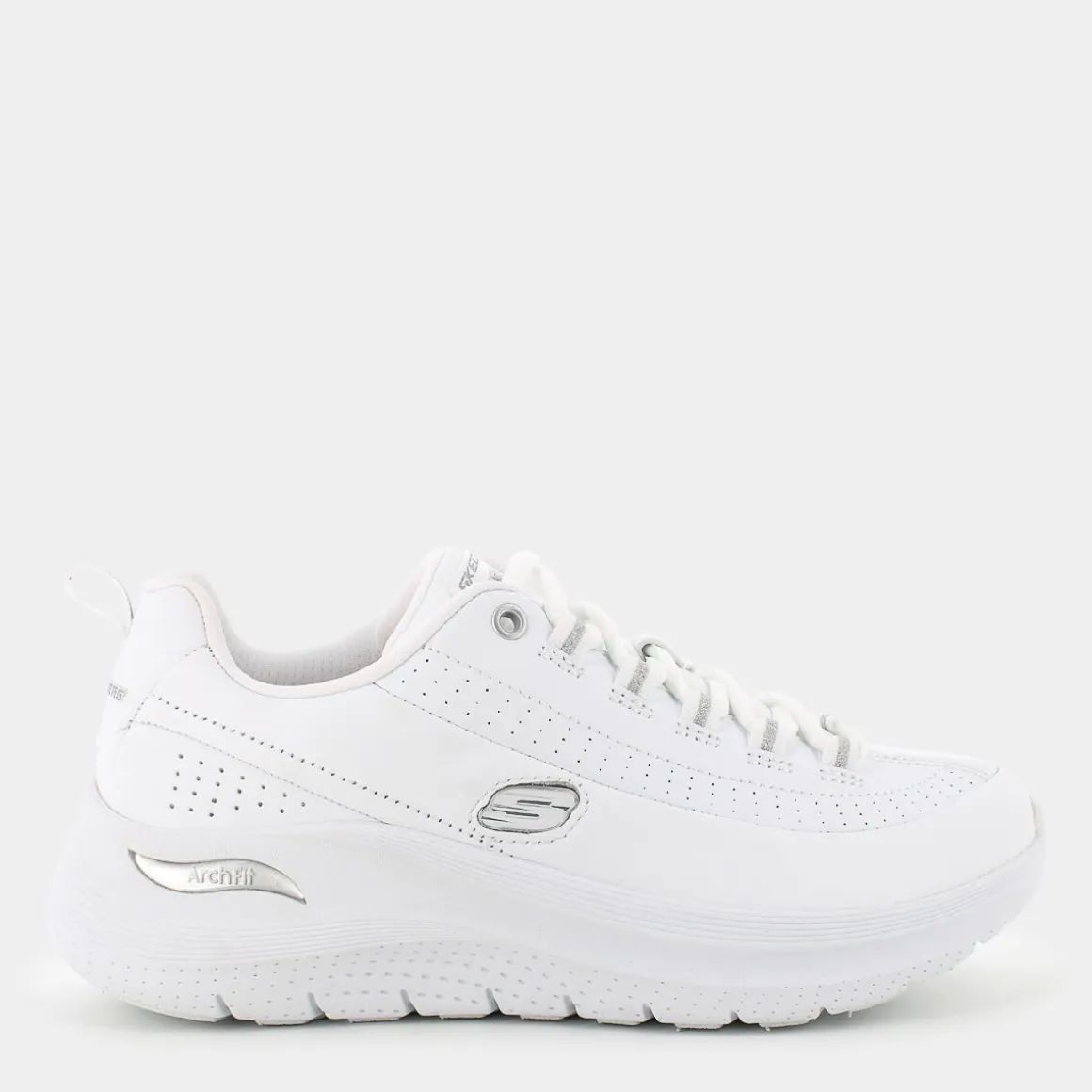 SKECHERS 150061ARCH FIT 2.0WHITE/SILVER- SPORTIVE BIANCO Fashion