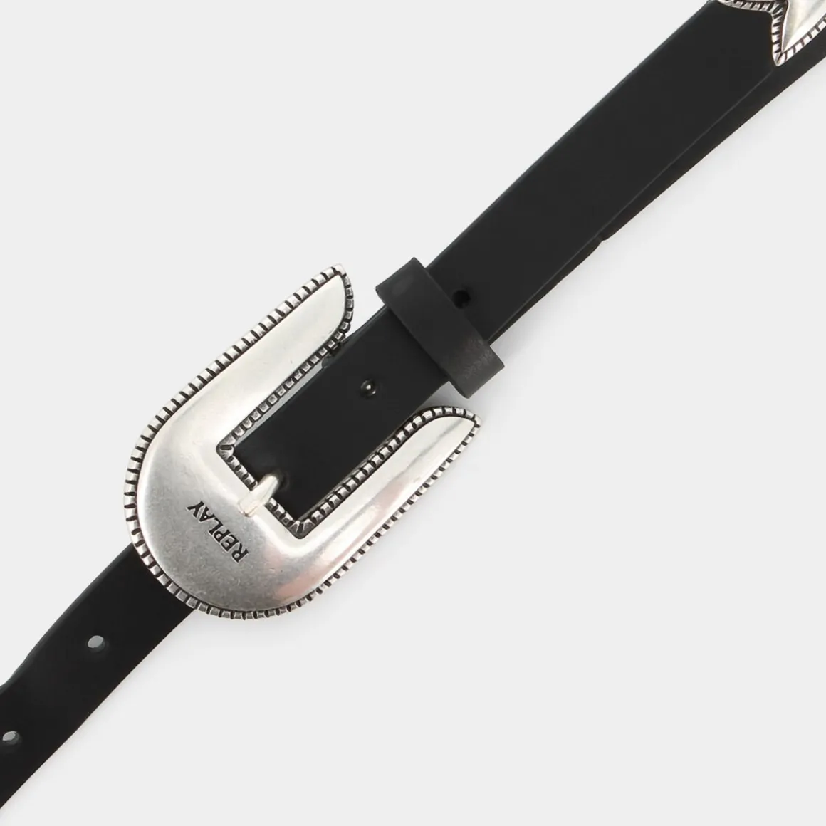 REPLAY AW2600.000.A0015B-098 BLACK- CINTURE NERO Clearance