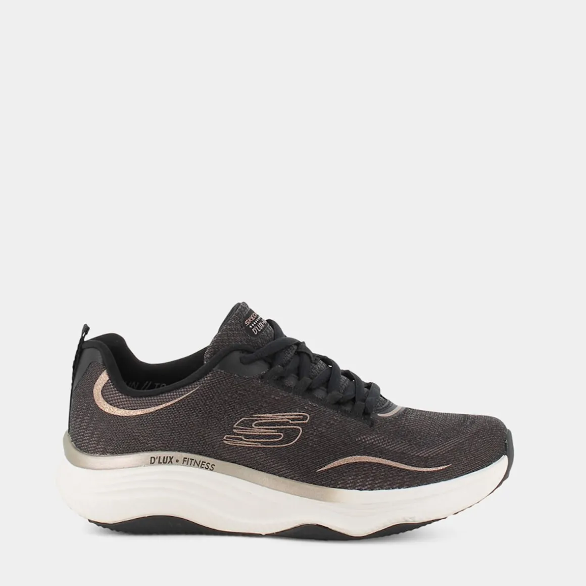 SKECHERS 149837D'LUX FITNESSBlack Mesh/Rose Gold- SPORTIVE NERO New