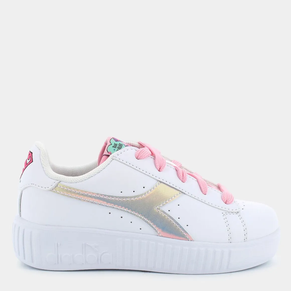 DIADORA 180436GAME STEPP PS SUPERGIRLWHITE/ORCHID ICE- SPORTIVE BIANCO New