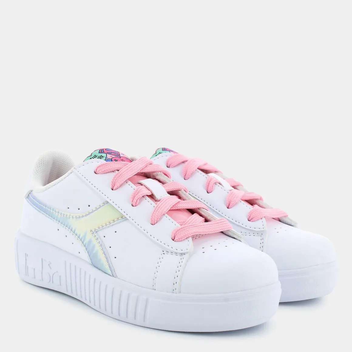 DIADORA 180436GAME STEPP PS SUPERGIRLWHITE/ORCHID ICE- SPORTIVE BIANCO New
