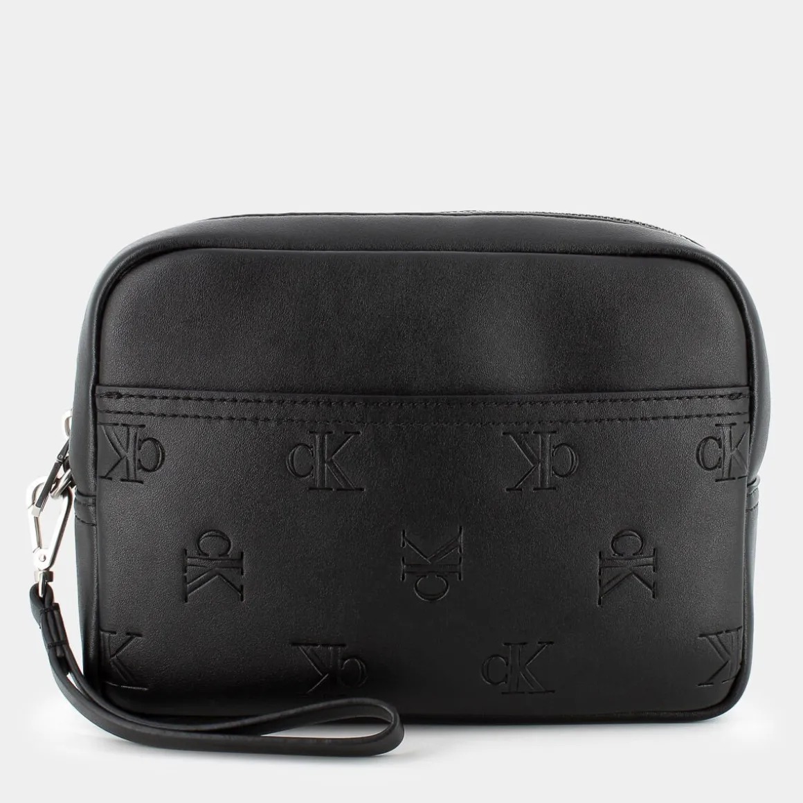 CALVIN KLEIN JEANS 12066-0GKALL OVER PRINT EMBOSS ZIP POUCH- PICCOLA PELLETTERIA NERO Discount