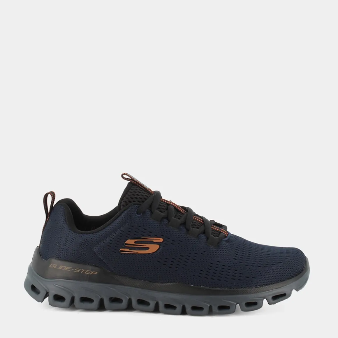 SKECHERS 232136GLIDE-STEPNavy Mesh/Orange- SPORTIVE BLU New