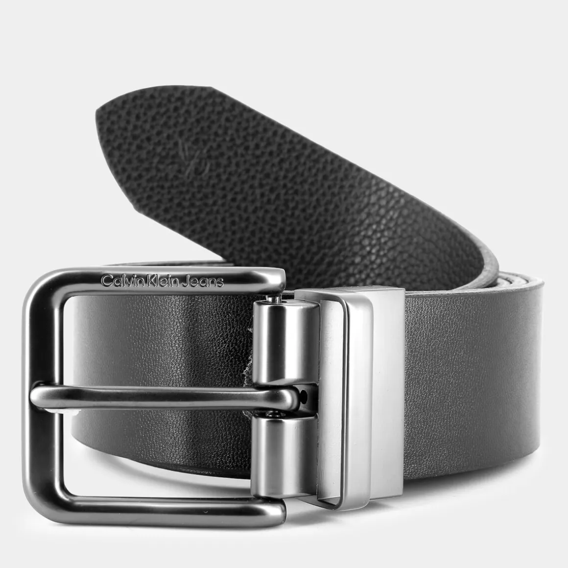 CALVIN KLEIN JEANS 11420-0GSCLASSIC R LTHR0GS BLACK/BITTER BROWN- CINTURE NERO Flash Sale