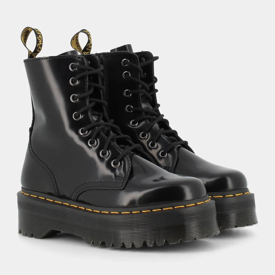 DR MARTENS 15265001JadonBlack Polished Smooth- SCARPONCINI NERO Hot
