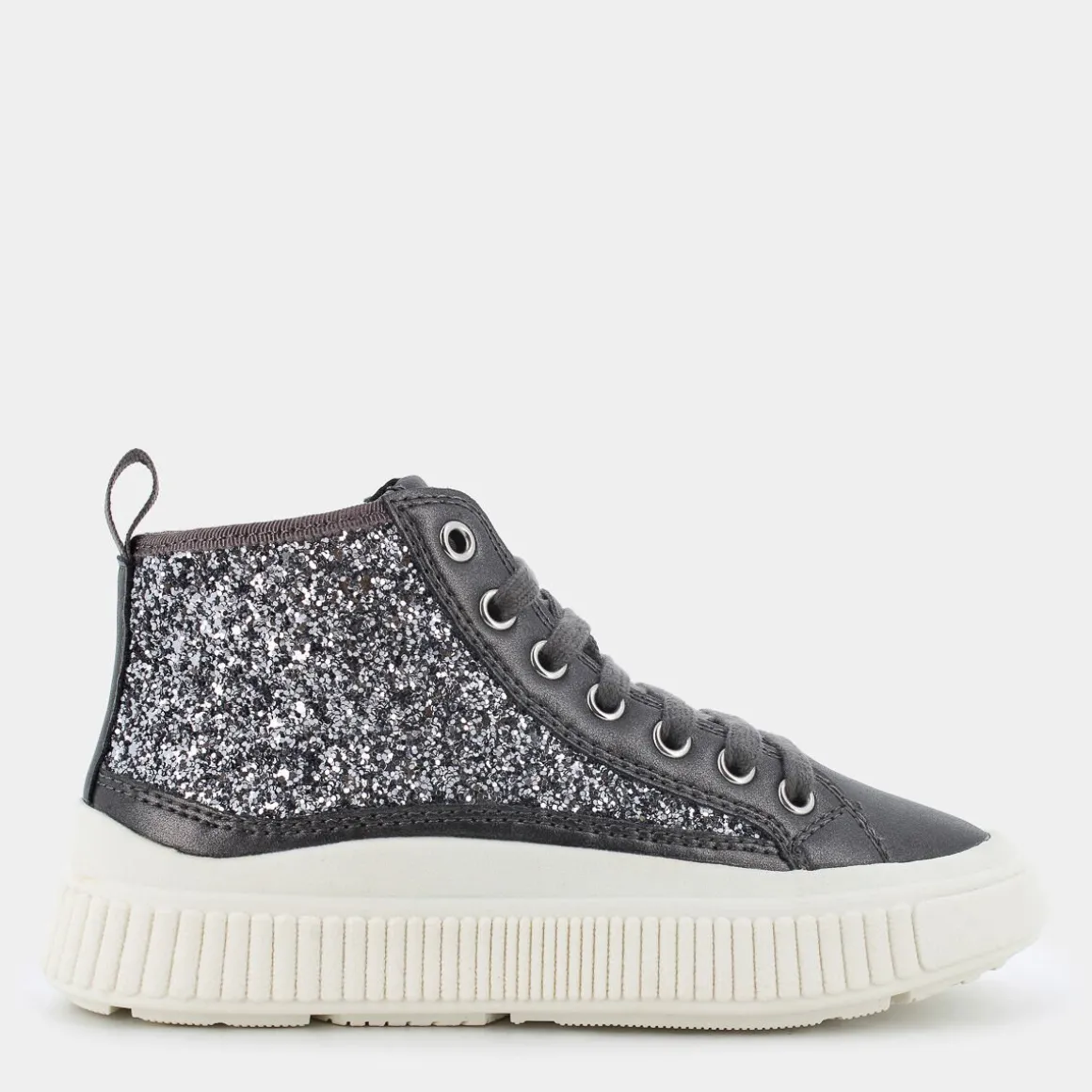GEOX J46M3D0EWNFC1009LAQUINNYDK SILVER- SNEAKERS ARGENTO New