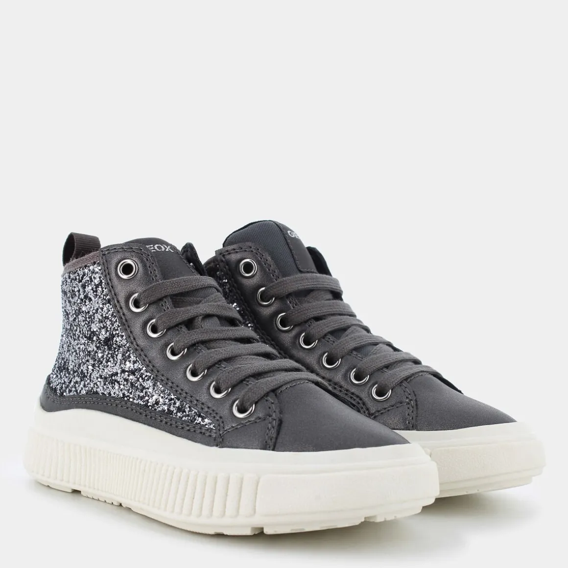 GEOX J46M3D0EWNFC1009LAQUINNYDK SILVER- SNEAKERS ARGENTO New
