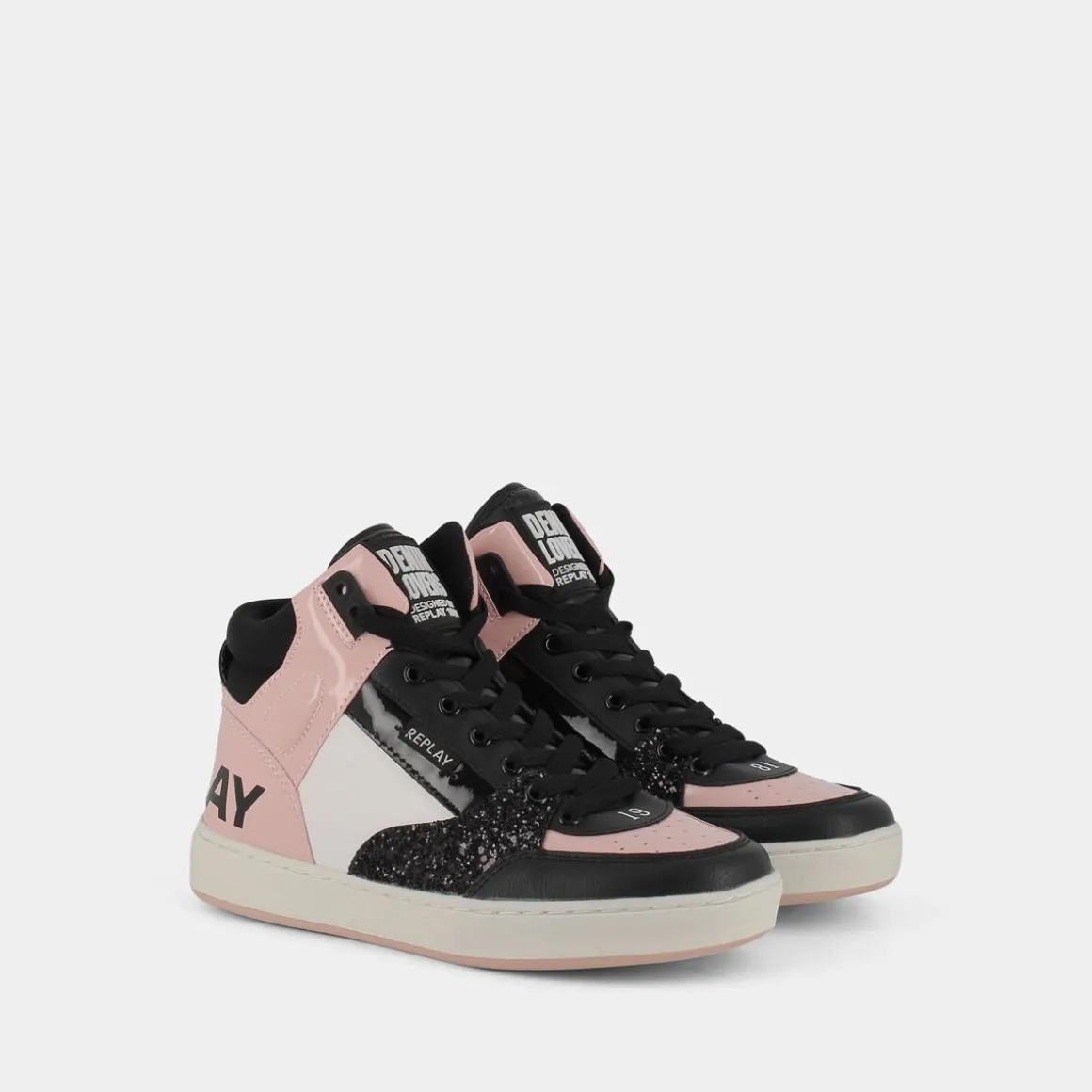 REPLAY JZ190035SCOBRA 4 BIANCO ROSA- SNEAKERS NERO Discount