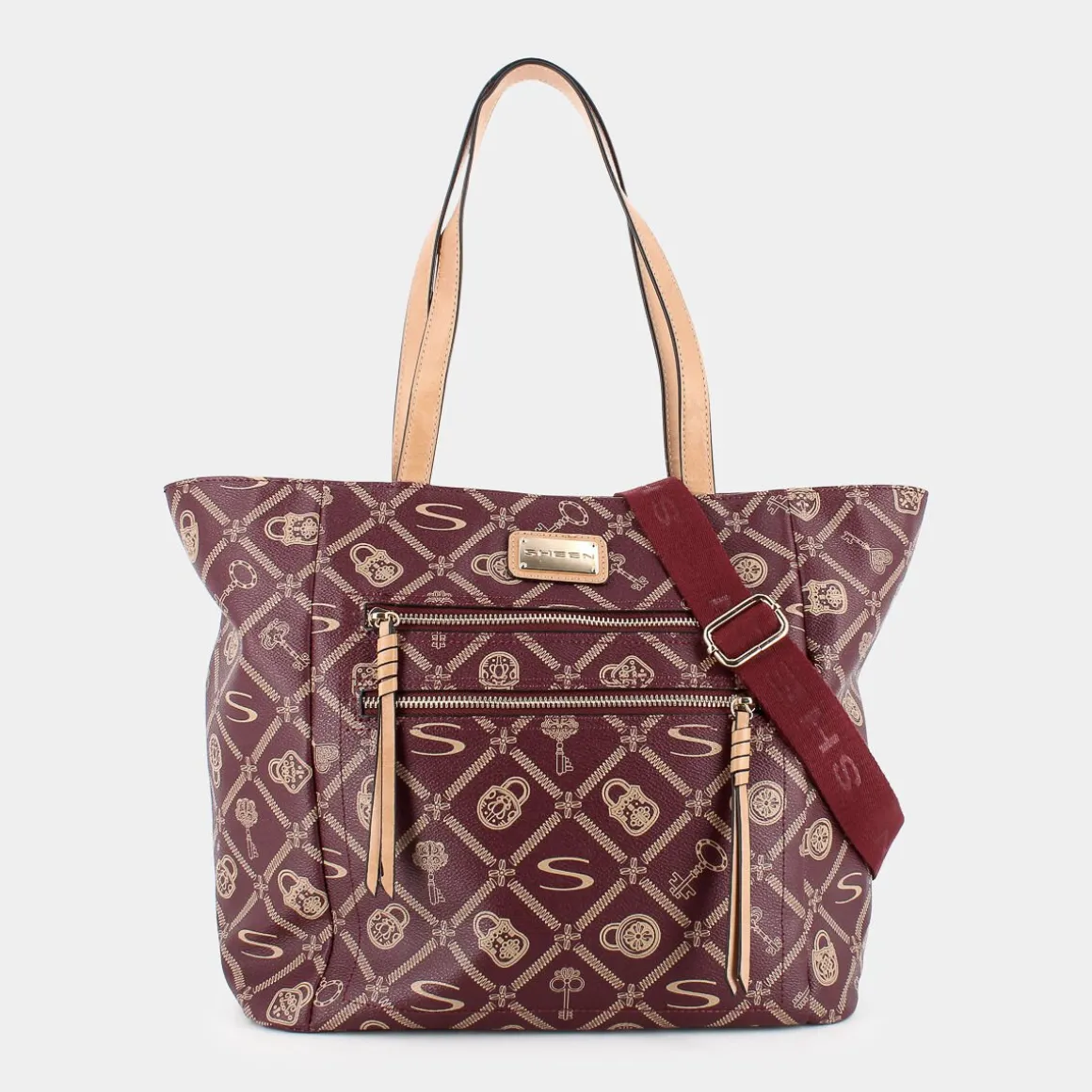 SHEEN LJ-I24-001-BORDEAUX-CREMA- BORSE ROSSO Cheap