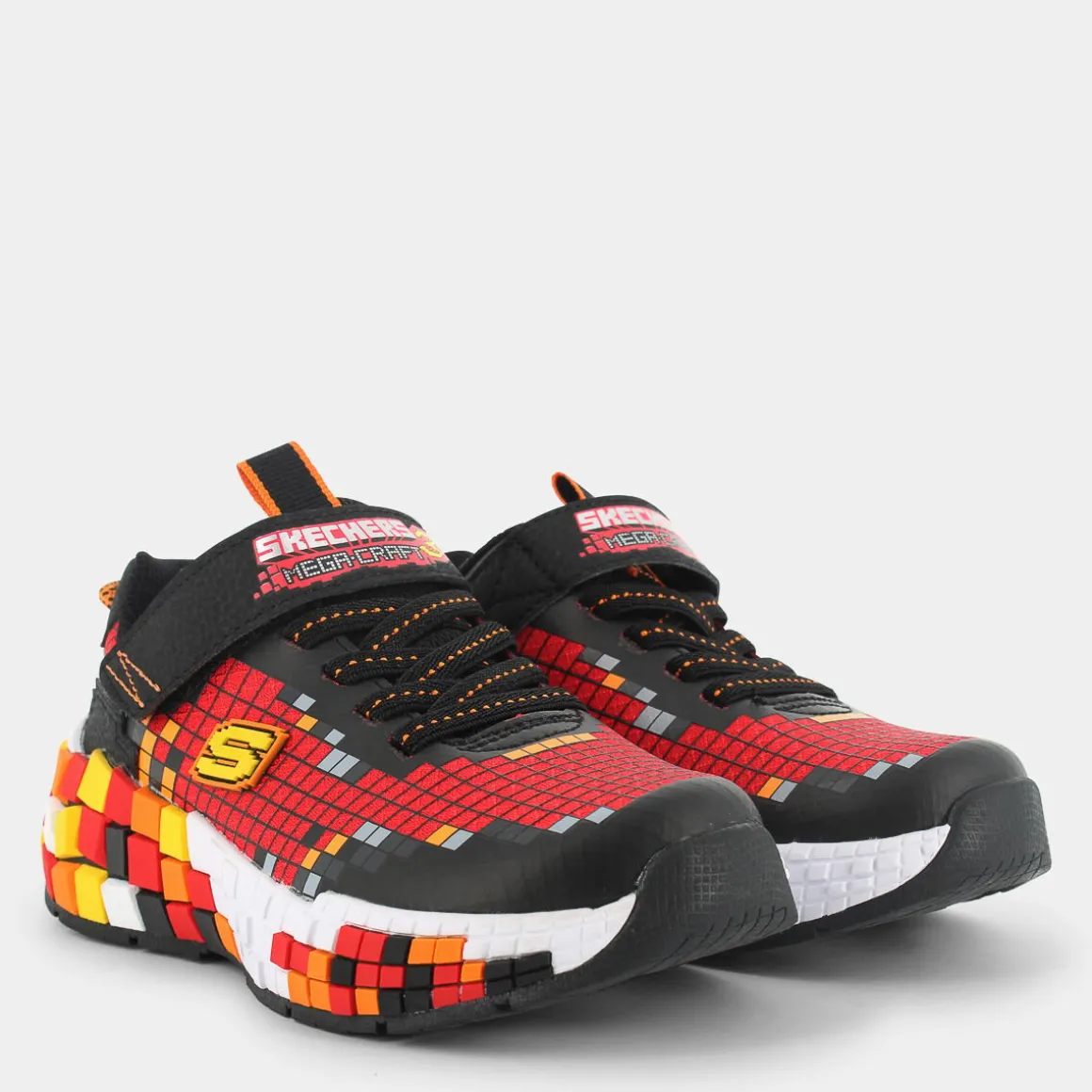 SKECHERS 402182LMEGA-CRAFT 3.0BLACK /RED/ ORANGE/YELLOW- SPORTIVE NERO Hot