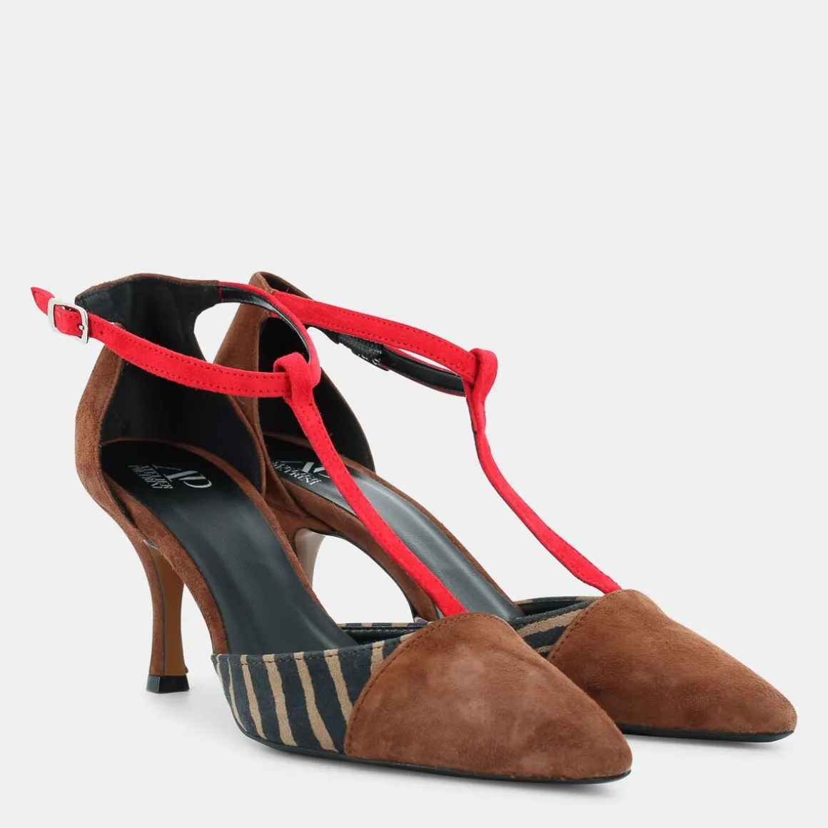 ATELIER PIETRINI NO-I23D-05-CUOIO/ZEBRA/ROSSO- DECOLLETÈ MARRONE Cheap