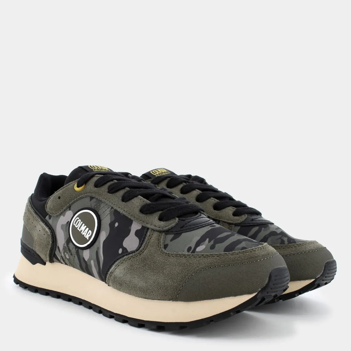 COLMAR TRAVIS-MILITARY GREEN / BLACK / YELLOW- SNEAKERS VERDE Cheap