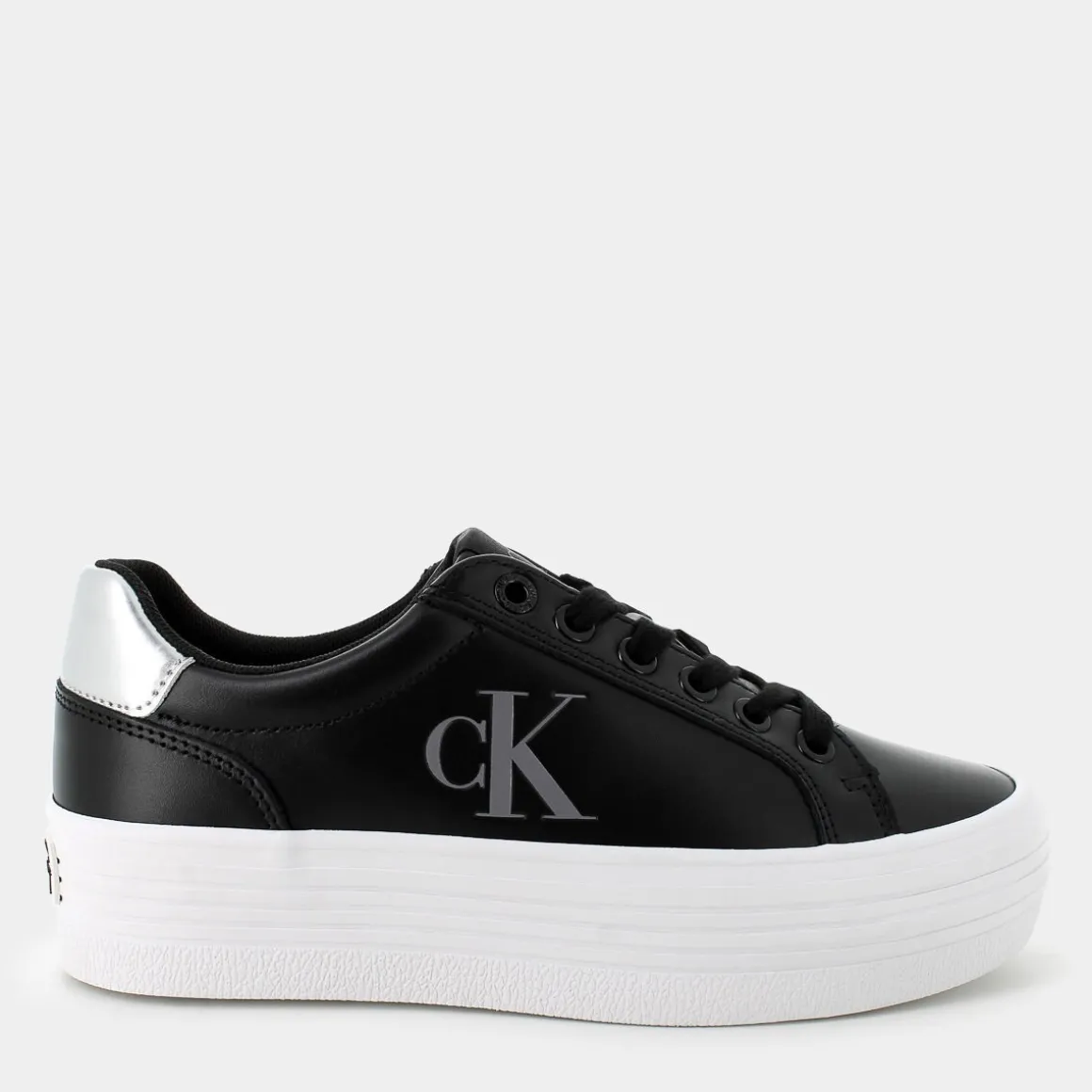 CALVIN KLEIN JEANS YW01688BOLD VULCANIC LACEUPBLACK/SILVER- SNEAKERS NERO Sale