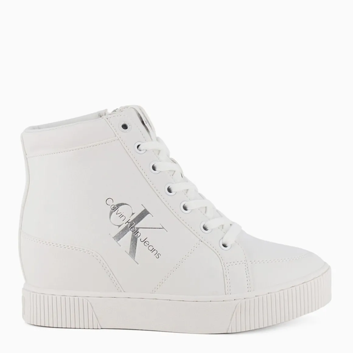 CALVIN KLEIN JEANS YW0YW007710LBJOANNA 3L *IWhite/Silver- SNEAKERS BIANCO New